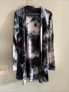 Streetwear Society Black & White Tie-Dye Cardigan